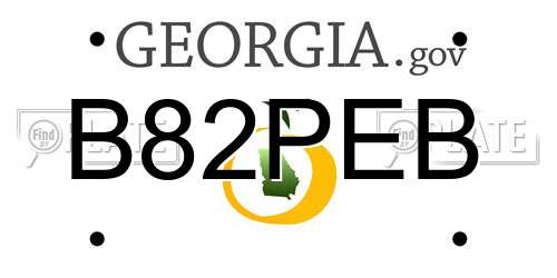 B82PEB Georgia License Plate