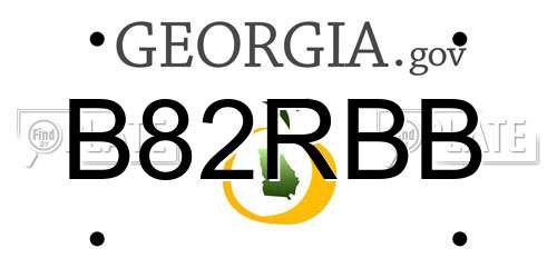 B82RBB Georgia License Plate