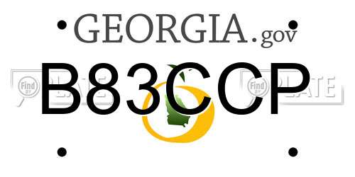B83CCP Georgia License Plate