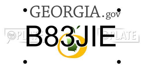 B83JIE Georgia License Plate