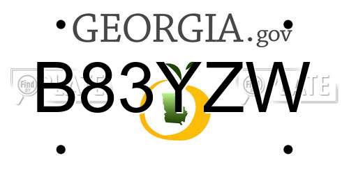 B83YZW Georgia License Plate