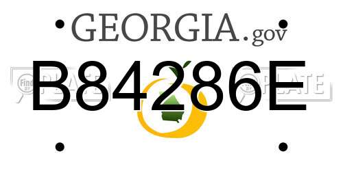 B84286E Georgia License Plate