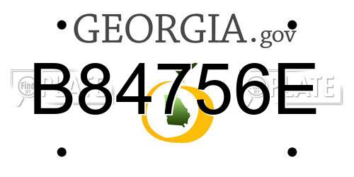 B84756E Georgia License Plate