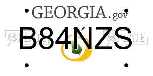 B84NZS Georgia License Plate