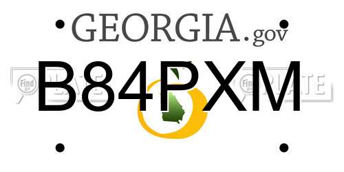 B84PXM Georgia License Plate