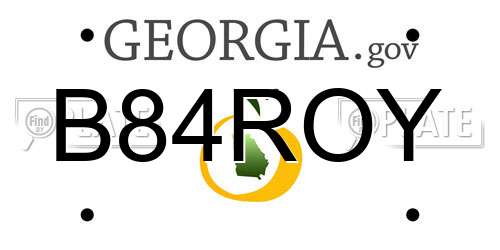 B84ROY Georgia License Plate