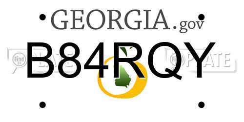 B84RQY Georgia License Plate
