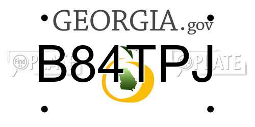 B84TPJ Georgia License Plate