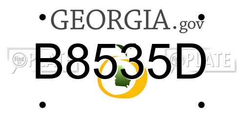 B8535D Georgia License Plate