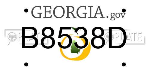 B8538D Georgia License Plate