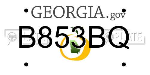 B853BQ Georgia License Plate