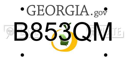 B853QM Georgia License Plate