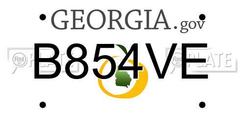 B854VE Georgia License Plate