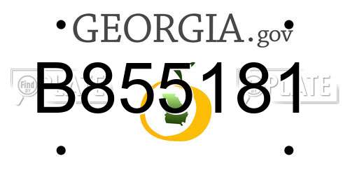 B855181 Georgia License Plate