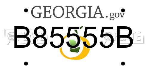 B85555B Georgia License Plate