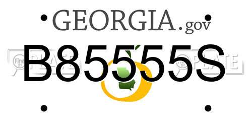 B85555S Georgia License Plate