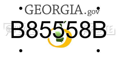 B85558B Georgia License Plate