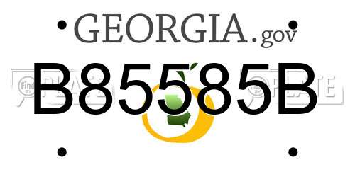 B85585B Georgia License Plate