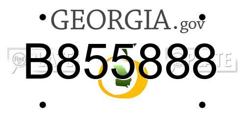 B855888 Georgia License Plate