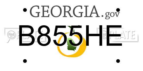 B855HE Georgia License Plate