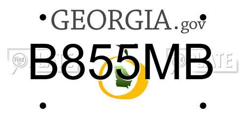 B855MB Georgia License Plate