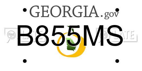 B855MS Georgia License Plate