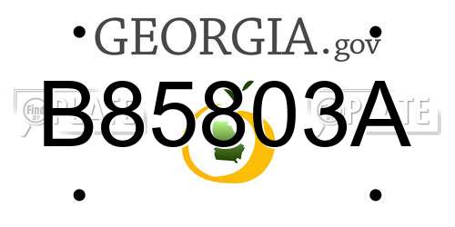B85803A Georgia License Plate