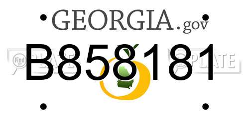 B858181 Georgia License Plate