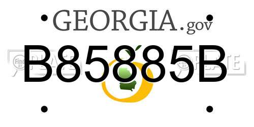 B85885B Georgia License Plate