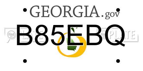 B85EBQ Georgia License Plate