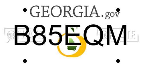 B85EQM Georgia License Plate