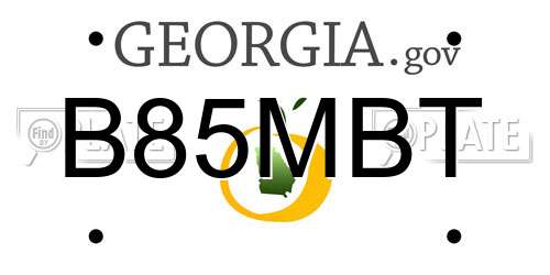 B85MBT Georgia License Plate