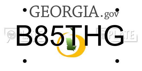 B85THG Georgia License Plate