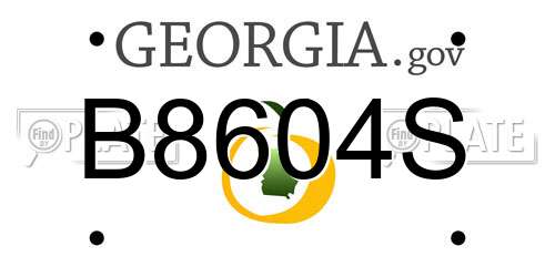 B8604S Georgia License Plate