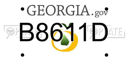 B8611D Georgia License Plate