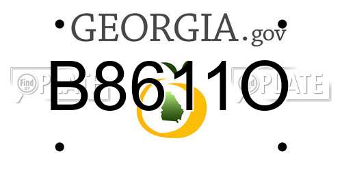 B8611O Georgia License Plate