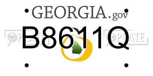 B8611Q Georgia License Plate