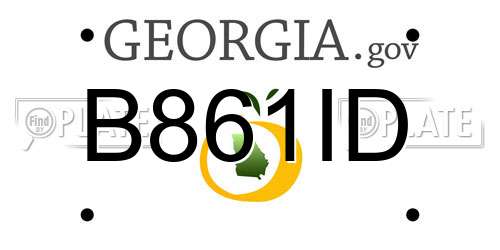B861ID Georgia License Plate
