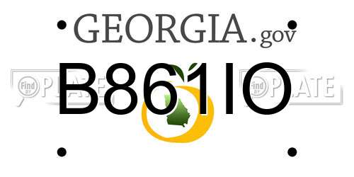 B861IO Georgia License Plate