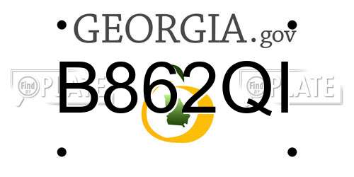 B862QI Georgia License Plate