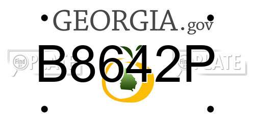 B8642P Georgia License Plate