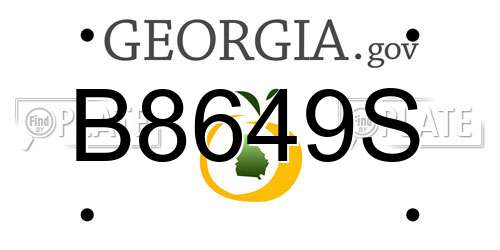 B8649S Georgia License Plate
