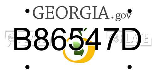 B86547D Georgia License Plate
