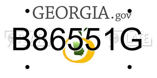 B86551G Georgia License Plate