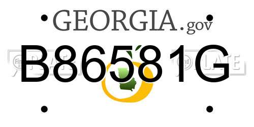 B86581G Georgia License Plate