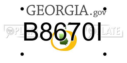 B8670I Georgia License Plate