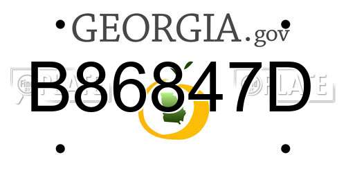 B86847D Georgia License Plate