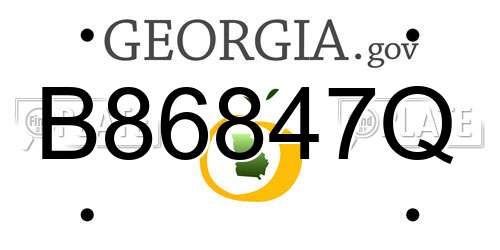 B86847Q Georgia License Plate