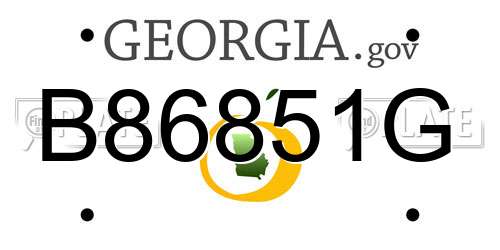 B86851G Georgia License Plate