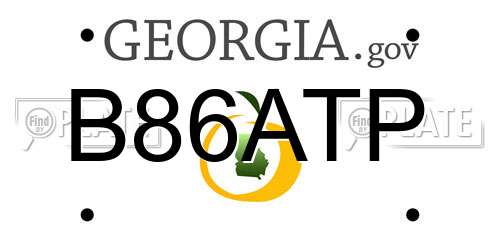 B86ATP Georgia License Plate